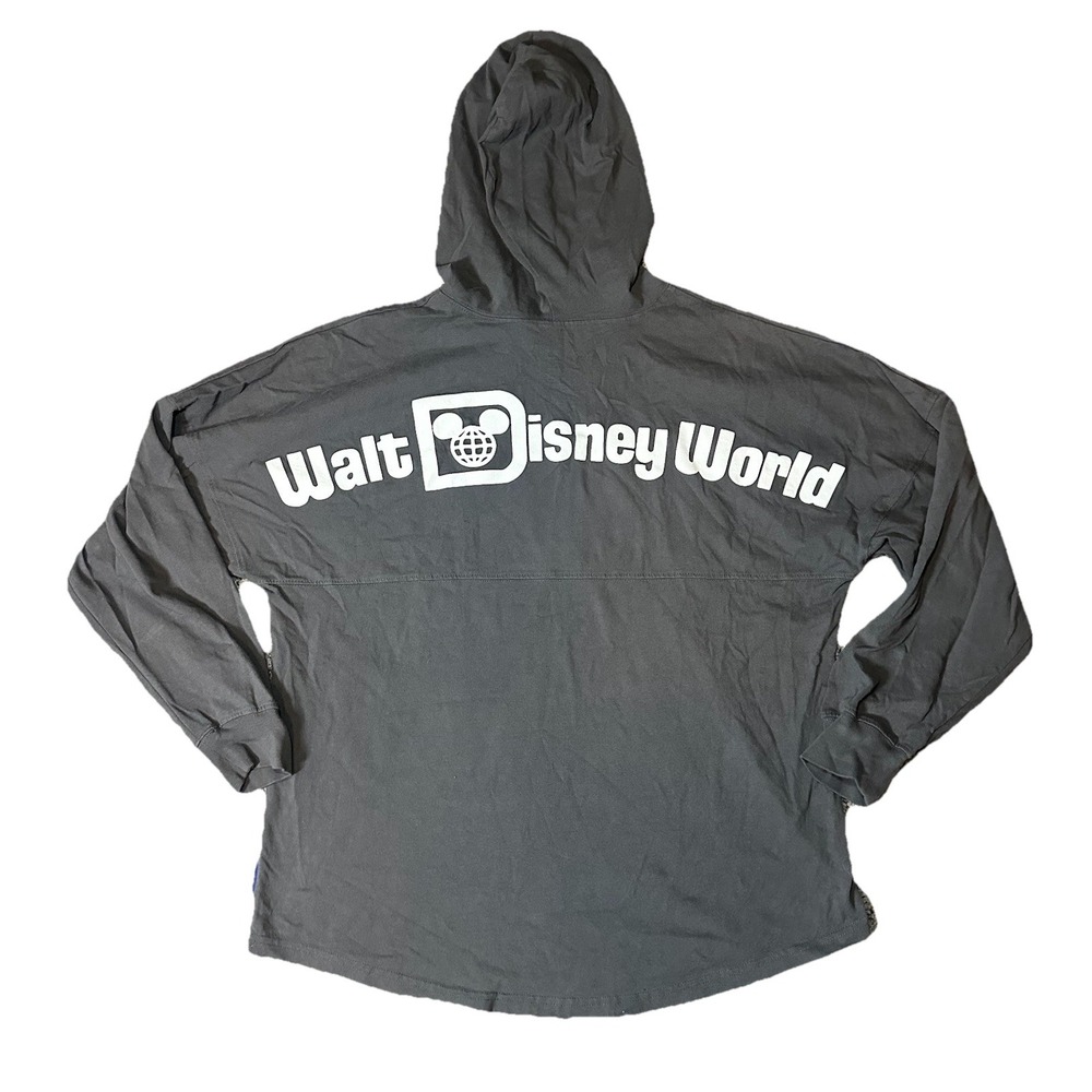 Disney Parks Walt Disney World Spirit Jersey LARGE Pullover Hoodie Charcoal Gray